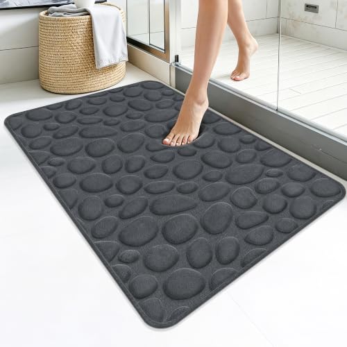 Memory Foam Bath Mat 36x24, Soft Absorbent Bathroom Rug, DarkGray - color: Darkgray, size: 24"x36"