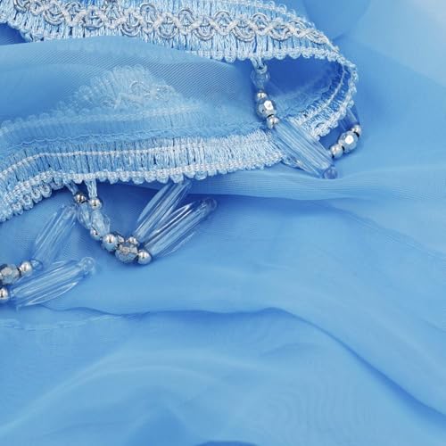 Molaxhome Swag Curtain Scalloped Curtain Valance Drape Sheer Lace Panel 1pc - color: Blue