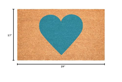 Calloway Mills Madison Heart Doormat (Turquoise, 17" x 29") - color: Turquoise, size: 1'5" x 2'5" (Rectangular)
