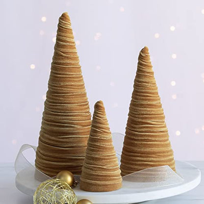 Your Heart's Content Set of 3 Gold Velvet Trees (Gold) - color: Gold