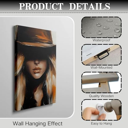 Wivsev Western Cowgirl Wall Art,Western Canvas Wall Art Prints,Cowgirl Picture Wall Decor For Bedroom,Living Room,Office Home Decorations (12" x 18" x 3 pcs) - size: 12" x 18" x 3 pcs