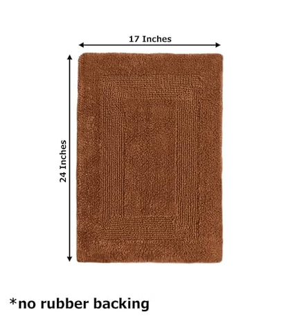 COTTON CRAFT 2 Pack Reversible Bath Mat - Soft Plush Bath Rug -17x24- Mocha - color: Mocha, size: 17x24 Inches