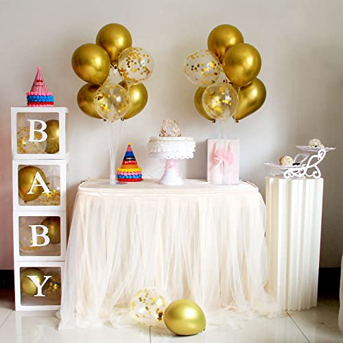 ZJDHPTY Gold Birthday Decorations, 4 Set Balloon Stand with Gold Balloons - color: Gold 4