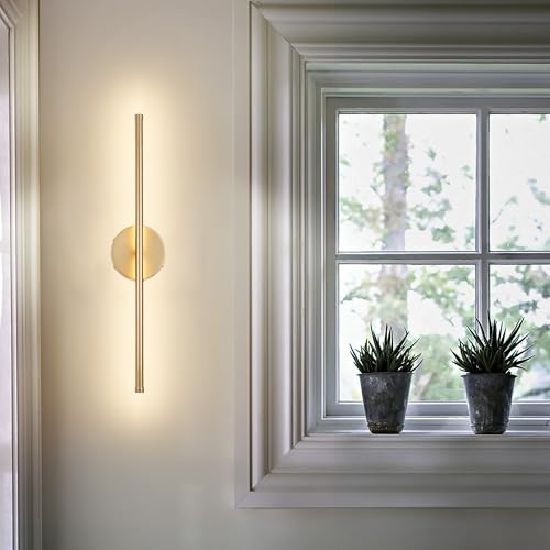 KARTOOSH Battery Operated Wall Sconces Set of Two Wireless Wall Lights - color: Gold, size: 20.4 Inches