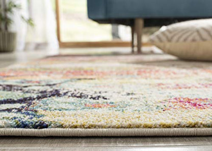SAFAVIEH Monaco Collection Runner Rug - 2'2" x 6', Multi, Boho Chic Tribal Distressed Design, Non-Shedding & Easy Care, Ideal for High Traffic Areas in Living Room, Bedroom (MNC222F)