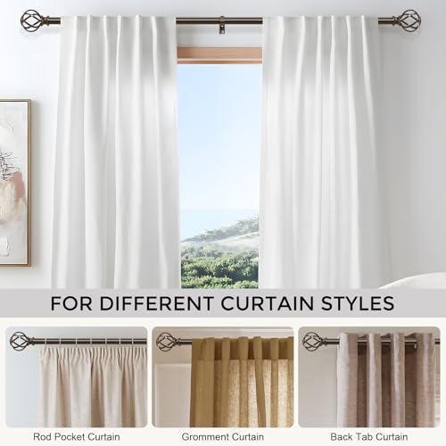 2 Pack Bronze Curtain Rod 30-42 Inch, Adjustable Curtain Rods for Windows - color: Bronze, size: 30"-42"|2 Pack