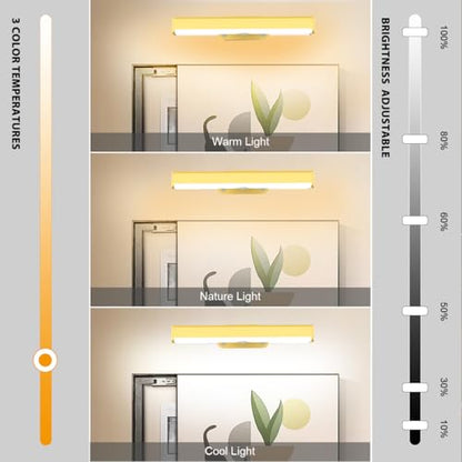 EUIOKUN LED Picture Light Battery Operated Wall Sconces for Wall Decor 2Pcs - size: 2Pack Gold