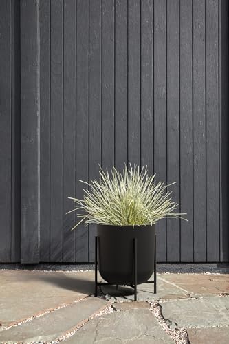 Veradek Mason Series Raised Lima Planter - Round Planter with Stand - color: Black, size: 15 inch