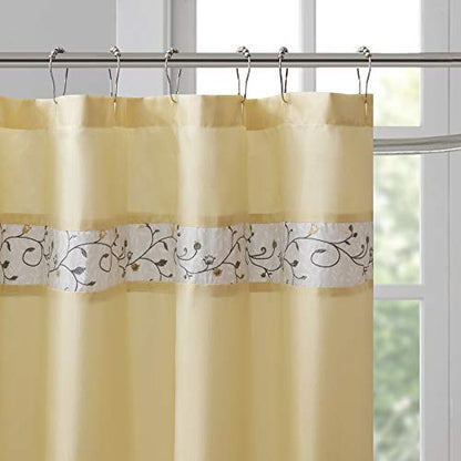 Madison Park Serene Shower Curtain for Bathroom, 72 x 72, Yellow - color: Yellow, size: 72"W x 72"L (Pack of 1)