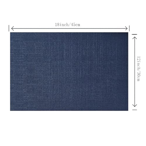 Placemats Set of 6 for Dining Table, Woven Cloth Washable placemats, Table Mats for Dining Table 12"x18"（Navy - color: Navy Plain, size: 6 pcs