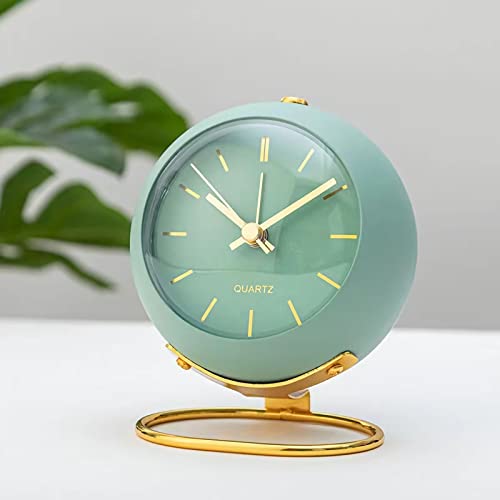 SHISEDECO Small Tableclocks Classic Non-Ticking Tabletop Alarm Clock,Green - color: Rn- Green