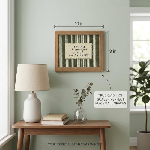 DGBQMK Funny Bathroom Wall Art Decor, Text Me If You Run Out of Toilet Paper Sign, Natural Solid Wood Framed Canvas Prints for Restroom Half Bath Washroom Wall Decoration, 8x10 inch - color: toiletwords, size: 10"Lx8"W