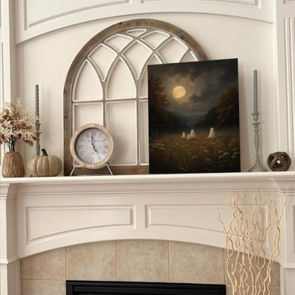 Halloween Wall Art Decor Ghost Family Moonlight Canvas Print Framed - color: B
