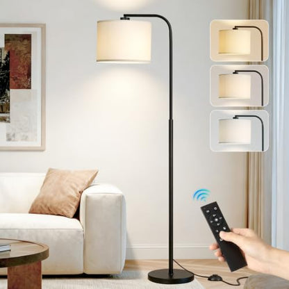 Arc Floor Lamp with Remote and Dimmable Black Floor lamps for Living Room - color: Black