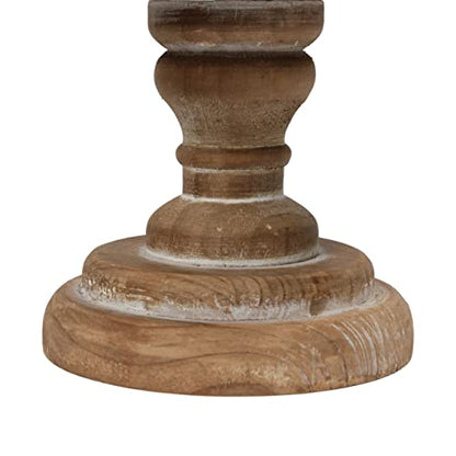 SOFE Natural Wooden Rustic Cake Stand with Pedestal Base, 8" Inner - color: Brown