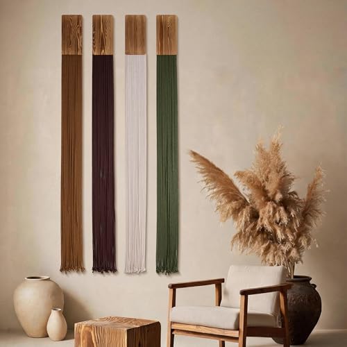 Mokof Boho Macrame Wall Hanging Decor for Living Room Bedroom, 71", 4 Pack - size: 71"L x 6"W