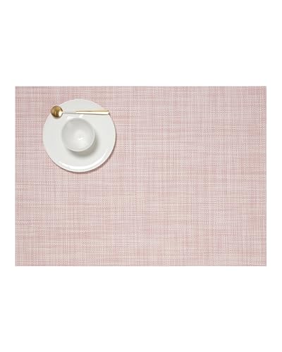 Chilewich Mini Basketweave Placemats, Woven Rectangle Placemats Set of 4 - color: Blush, size: 14"x19"