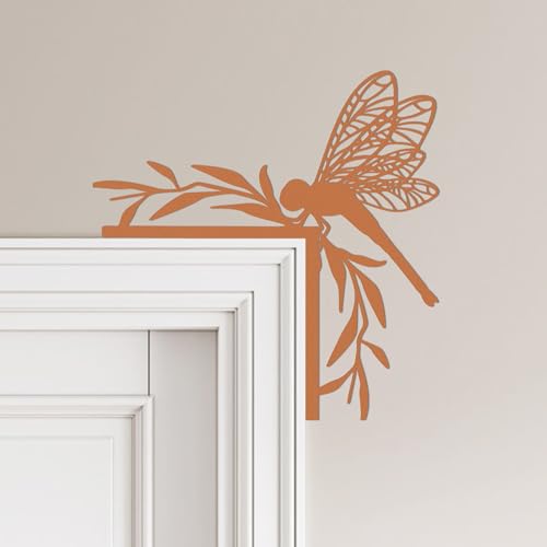 Rajukit Rusted Dragonfly Wall Art, Door Frame Decor - color: Rusty