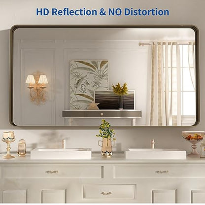 WEER Bathroom Vanity Mirror Bronze 55X30 Inch - color: Bronze, size: 55"L x 30"W