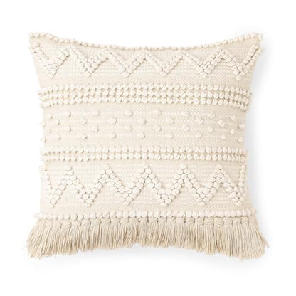 · REDEARTH · Textured Handwoven Throw Pillow Cases - Scandi Chic Natural - color: Scandi Chic Natural, size: 18" x 18" (Pack of 2)