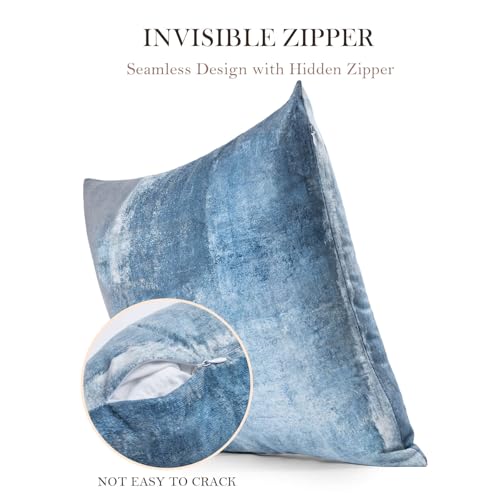 Modern Abstract Throw Pillow Covers 12x20, Blue & Grey Set of 4 - color: Blue and Grey, size: 20" x 12" (Pack of 4)