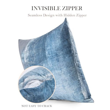 Modern Abstract Throw Pillow Covers 12x20, Blue & Grey Set of 4 - color: Blue and Grey, size: 20" x 12" (Pack of 4)