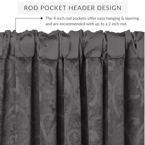 Mia Beaded Scallop Valance, Gray - 52" W x 19" L - color: Grey