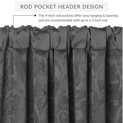 Mia Beaded Scallop Valance, Gray - 52" W x 19" L - color: Grey