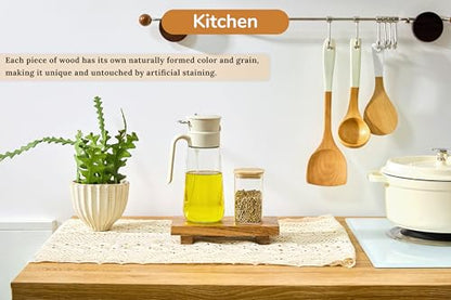 X-Small 8.5" Acacia Wood Riser Pedestal Stand for Kitchen Counter - size: X-Small:8.5"x4.0"