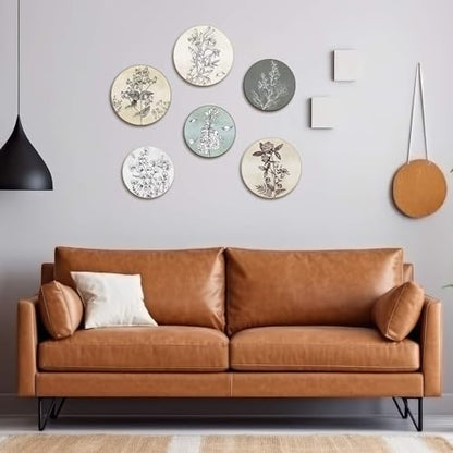 Barydat 6 Pcs Boho Wooden Plant Wall Art Decor,Round,8 Inch, 10 Inch - color: Neutral