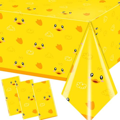 3pcs Yellow Duckie Table Cover, Waterproof & Easy to Clean, 70.8x42.5 inches, Duck-themed Tablecloth for Parties, Baby Showers, Gender Reveals - color: Duck