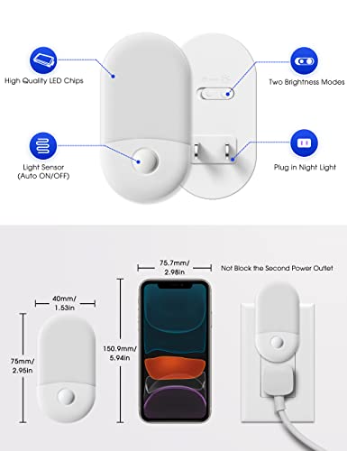 L LOHAS LED Blue Night Light, Night Lights Plug into Wall[2 Pack], 0.6W LED - color: Blue, size: 2 Count (Pack of 1)