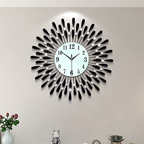 Large Wall Clocks for Living Room Decor Big Modern Silent Clock - color: Black, size: 24 inch