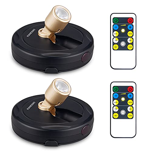 Spotlight Battery Operated, Wireless LED Puck Light - color: Black Gold