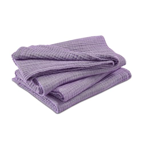 EMME Muslin Cotton Blanket Adults Heather Purple Throw XL 50"x70" - color: 14 - Purple, size: Large Throw (50" X 70")