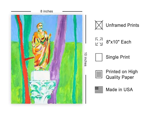 Monem Art Emona Gilded Statue Print - Colorful Roman Sculpture Poster - Wall Decor for Living Room, Bedroom or Office - 8x10 Unframed Wall Art by Tamara Jare - color: Style-06, size: 8"L x 10"W