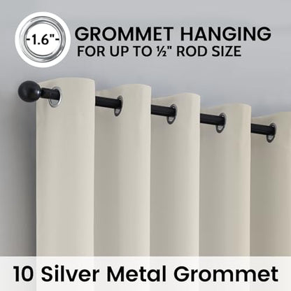 SimpleHome Cream 100% Blackout Curtains Room Darkening Living Room 63 Inch - color: Cream, size: 62"W x 63"L (Pack of 2)