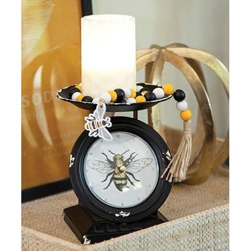 First of a Kind Vintage Scale Clock - Vintage Tabletop Clock for Farmhouse - Mid-Century Style, Metal Vintage Scale Clock for Kitchen & Living Room Decoration… (Black) - color: Black