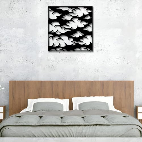 Metal Wall Decor | 17'' x 17'' x 0.05'' Clouds Art Themed Wall Decorations | Handmade Indoor and Outdoor Wall Art (17'' x 17'', Clouds I, Black) - size: 17'' x 17'', style: Clouds I