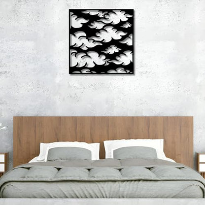 Metal Wall Decor | 17'' x 17'' x 0.05'' Clouds Art Themed Wall Decorations | Handmade Indoor and Outdoor Wall Art (17'' x 17'', Clouds I, Black) - size: 17'' x 17'', style: Clouds I