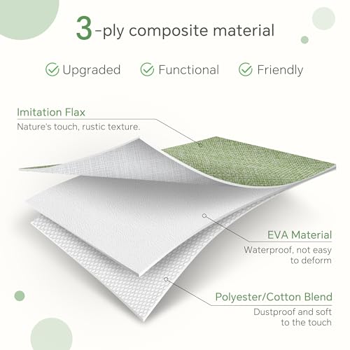 FinishingBo 11 inch Cube Storage Bin with Handles 6 Pack - color: White/Green-6 Pack