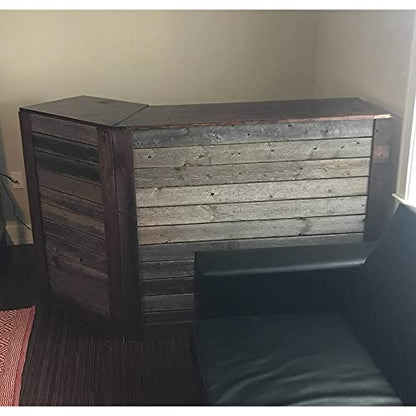 Rockin' Wood Real Wood Peel & Stick 2 & 4 Foot Length Rustic Reclaimed Naturally Weathered Barn Wood Accent Paneling Planks for Walls, 46 Square Feet - size: 46 Square Feet