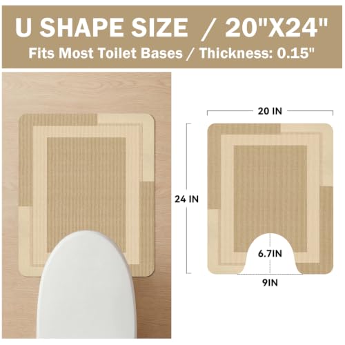 YDKGL Toilet Rugs U Shaped Non Slip Bath Mat Toilet Mats for Bathroom - color: A- Brown, size: 20" x 24" (U-shape)