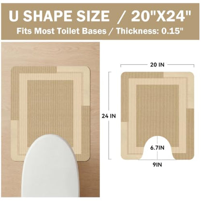 YDKGL Toilet Rugs U Shaped Non Slip Bath Mat Toilet Mats for Bathroom - color: A- Brown, size: 20" x 24" (U-shape)