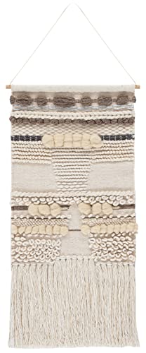 SAFAVIEH Home Collection Sedona Highwind Boho Tribal Ivory/Beige Woven Tapestry Hanging Wall Art