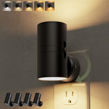 L LOHAS LED Night Light, Night Lights Plug into Wall, 5 Colors, Dimmable - color: 5CCT, size: 4 Pack
