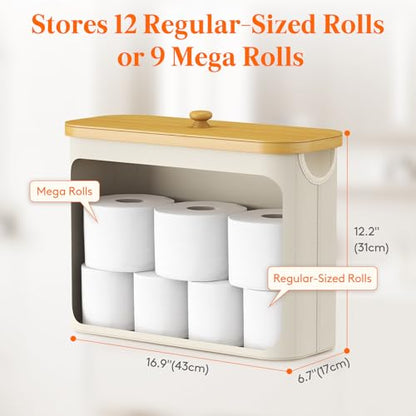 Lifewit Toilet Paper Storage Holder, Large Stand Basket, 23L, White - color: White, size: 23L