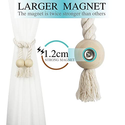 Magnetic Curtain Tiebacks Decorative Tie Back Drapes Holdbacks Nieffeiy - color: Beige