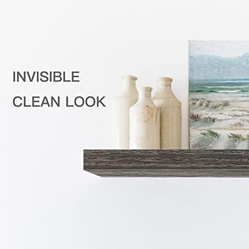 QEEIG Bathroom Floating Shelves for Wall (Grey, Set of 2, 15.7") - color: D. Grey, size: 15.7"