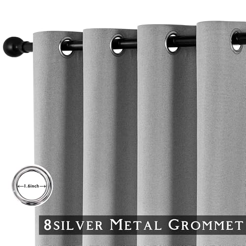 ChrisDowa Grey Blackout Curtains 45 Inches Long 2 Panels for Bedroom - color: Grey, size: 52"W x 45"L (Pack of 2)